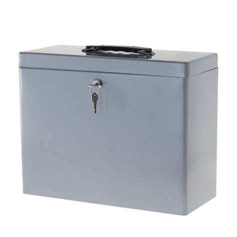 stalwart locking steel security filing box|metal lock box with handle.